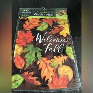 Garden Flag Welcome Fall Leaf toss
